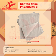 Kertas Nasi KW2 44X32 isi 500gram - Kertas Nasi Padang KW2 - Kertas Pembungkus Nasi Padang - Kertas