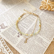 Ocean On The Moon - 天河石雙層鏈子小吊墜天然水晶手鏈