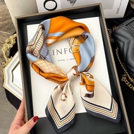 丝巾女70小方巾护颈气质围巾韩系百搭薄款洋气百搭高级小领巾Scarf Women's 70 Small Square Neck Protection Temperament Scarf Koreanl