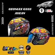GRACSHAW GEOMAX G555 ASEAN HELMET DOUBLE VISOR (GRACSHAW HELMET GEOMAX G555 ASEAN OPEN FACE)