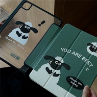 INS Creative Cartoon Funny Cute Sheep For IPad10.2 Shell Ipad10th Acrylic Cover Mini6 Case Ipad Air2 Cover Air4 10.9 Anti-fall Case Pro11/ipad12.9 Anti-bending Cover Ipad5th Shell