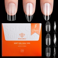 Modelones Medium&Short Almond&Short Square nail tips-3 Styles Set Gel Tips Half Matte 450Pcs15Sizes