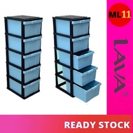 LAVA (5 Tier) Drawer Cabinet / Plastic Drawer / Multipurpose Cabinet Drawer Storage DW9915-23(R)