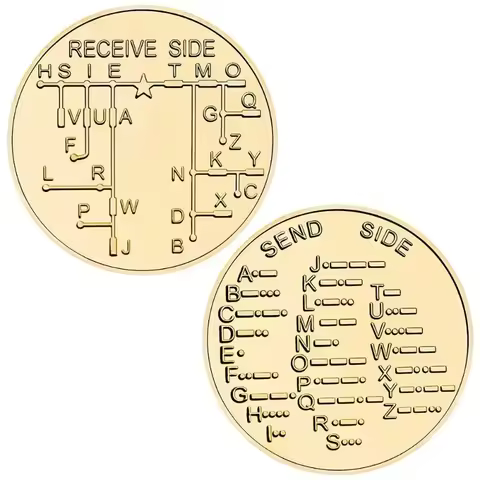 1Pc Morse Code Practice Coin Commemorative Badge Portable Learning Tool for Radio Beginners History 