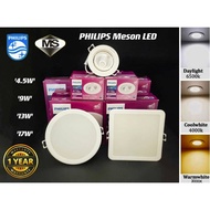 [LED Downlight] Philips 9W LED/Meson/Round &amp; Square Shape/Energy Saving/Warm White/Cool White/Daylight