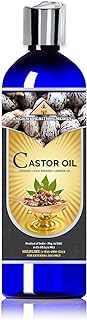Organic Unrefined Cold Pressed PURE CASTOR CARRIER OIL Bulk Wholesale Beauty, Hair Growth Moisturizing DIY Oil For Body Butter Skin Products &amp; Skin Softening (INDIA) (16OZ)