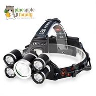 LH Outdoor USB Headlamp Zoomable 80000LM 5 LED XML-T6 Rechargeable Head Light(On