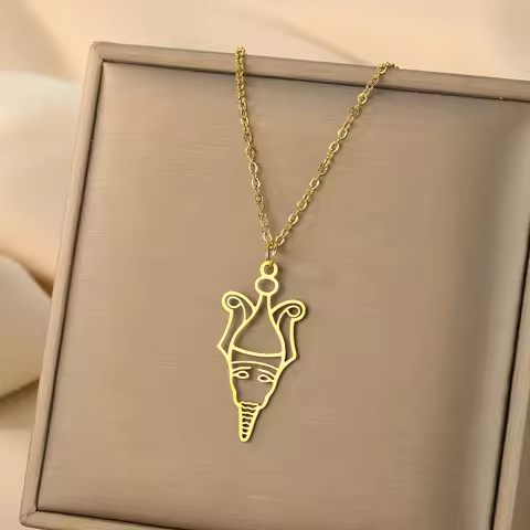 Kinitial Judge Of The Dead Osiris Pendant Necklace Men Women Egypt Jewelry Stainless Steel Zodiac Go