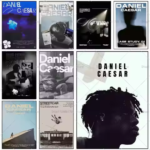 R&B D-Daniel Popular C-Caesar Poster Self-adhesive Art Waterproof Paper Sticker Coffee House Bar Roo