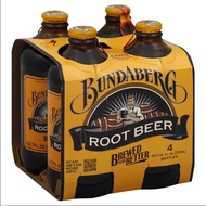 Bundaberg Root Beer 375ml 4 Bottles บันดาเบิร์ก น้ำหวานกลิ่นรูทเบียร์ อัดก๊าซ ขนาด 375 มล 4 ขวด