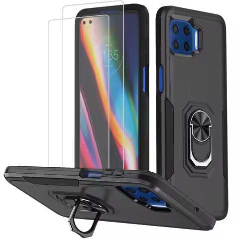 Heavy Duty Rugged Cover Bracket Magnetic Holder Shockproof case Screen Protector for Moto One 5G/Mot