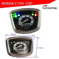 Motorcycle LCD Speedometer Odometer Fits Honda C100/C50 Instrument Assembly