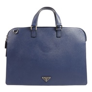 PRADA 牛皮皮革Briefcase銀扣公事包