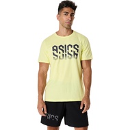 ASICS : 2031E901.751 ASICS HEX GRAPHIC COTTON BLEND TEE MEN TRAINING ผู้ชาย เสื้อคอกลม ของแท้ HUDDL