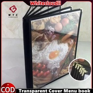 Menu Cover Cook Book Transparent Stand 3/4 Page A4 Size Restaurant Cafe Bar Coffee Shop