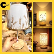 CMART.Gia dụng Desk Night Light Natural Wooden Legs Fabric Cage With Light Bulb [CMART_USEN UTILITY]