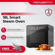 PerySmith 3-In-1 Multifunctional Steam Oven 18L | Steamer/Roast/Oven/Air Fryer | 43 AI Programmed Me