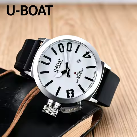U-BOAT Quartz Chronograph Watch Men Stainless Steel Case Outdoor Sport Wristwatch