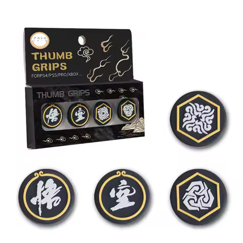 Silicone Thumb Stick Grip Cap Joystick Cover For Sony PS5 PS4 Slim Xbox One Series X/S Black Myth Wu