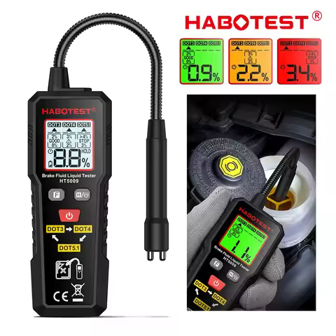 HABOTEST HT5009 Digital Brake Fluid Tester DOT3 DOT4 DOT5.1 Moisture & Boiling Point Analyzer Car Au