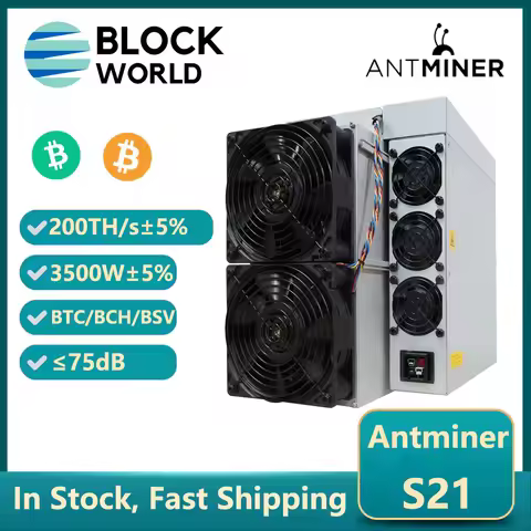 BTC Miner Antminer S21 200Th/s 3550W Profitable Asic Bitcoin Miner BTC Mining Bitmain S21 Better Tha