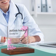 Hadiah Penghargaan untuk Guru Autisme Tanda Hiasan Meja Jelas, Hadiah Guru Autisme Terima Kasih Peng