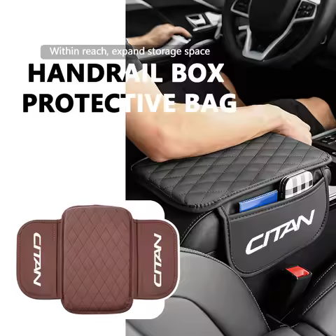 Car Center Console Leather Arm Rest Protection Cushion Storage Pocket For Benz AMG CLA CLS C180 C200