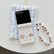 Flip7 Cartoon Birthday Bear with chain Flip7 Samsung Galaxy Z Flip7 case cute Case hard Shockproof P