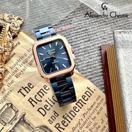 [Original] Alexandre Christie 8687 MDBURBU Square Men Watch with Blue dial and Stainless Steel