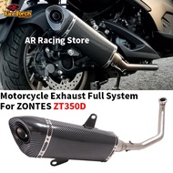 Slip On For ZONTES ZT350D 350D Year Motorcycle Modified Stainless Steel Exhaust Pipe Muffler 350D Exhaust Pipe Fittings