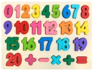 Number Puzzle Wooden Puzzles for Toddlers 1 2 3 4 5 Year Old, Shape Learning Puzzles Toys with Puzzl