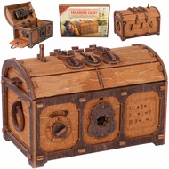 WOODEN.CITY Treasure Chest Escape Room in a Box - Hard Puzzle Box for Adults Wooden Kit - Cluebox Es