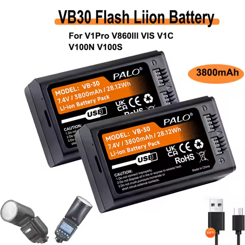 Battery For GODOX VB30 3800mAh Speedlight Flash Lithium Battery for Godox V1PRO V1 PRO Camera Speedl