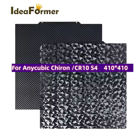 410x410mm For Anycubic Chiron Build Plate Spring Steel Sheet PEO PET Sheet for CR-10 S4/Voron 400 Bu