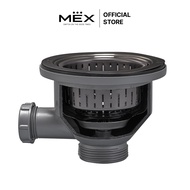 MEX รุ่น B203GM สะดืออ่าง Big Basket พร้อมท่อน้ำล้น ขนาด 3.5 นิ้ว สี Grey Metal