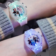 Luminous Glow Cartoon Children Watch Primary School Student Watch Ice Princess Girl Watch Birthday G