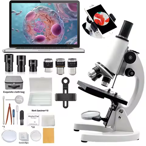 Monocular Optical Microscope 40X-2000X Microscope School Science Experimental Biology Microscope Dig