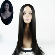 Halloween costume Addams Family Animated Addams mother black middle-parted long straight wigs