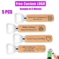 5 PCS LOT Popular Beer Bottle Opener with Thickened Stainless Steel Wooden Handle Capable of Opening
