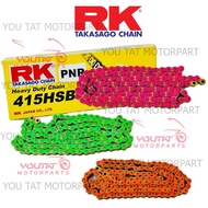 RK TAKASAGO MOTORCYCLE HEAVY DUTY COLOUR CHAIN HSB 415-132L COLOUR RACING CHAIN PINK ORANGE GREEN