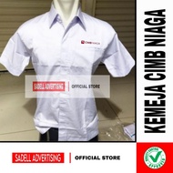 KEMEJA CIMB NIAGA Shirt CIMB NIAGA Uniform White Short Sleeve Men's Embroidery