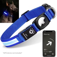 For Apple Airtag Dog Collar GPS Finder WaterProof Led Collar Light USB Chargeable Swimming Night For