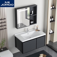 HY/JD JOMOO Square Mirror Alumimum Bathroom Cabinet Combination Smart Mirror Toilet Stone Plate Toilet Wash Basin Integr