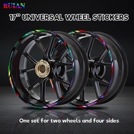 Dazzle Color Laser 17 Inch Motorcycle Wheel Modification Stickers for17 Inch Rims Modified Tire Edge