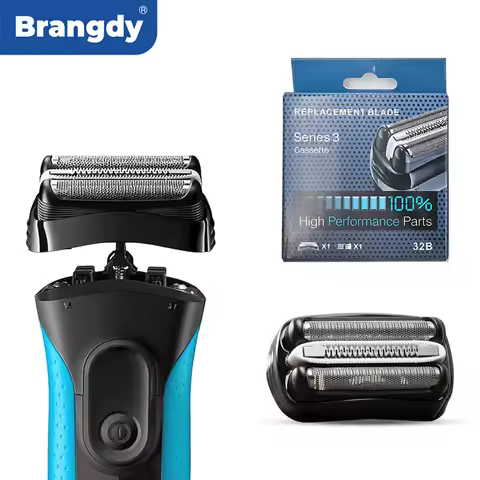 Brangdy High Quality 32B Replacement Heads for Braun Series 3 300S 301S 310S 320S 330S 3000S 3010S 3