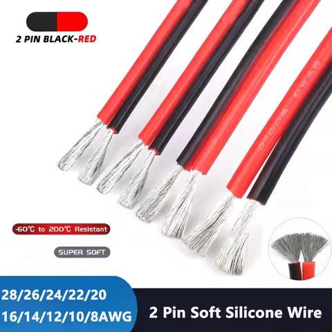 Super Soft Flexible Silicone Wire 24 22 20 18awg 16awg 14awg 12awg 10 8AWG Heat Resistant Electric W