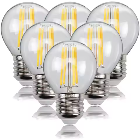 6pcs/lot 4w 8w 12w E27 E14 Clear LED Lamp 220v G45 LED Bulb Warm/Cold White Filament Edison Globe ba