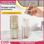 XUAN Clear 2 In 1 Portable Travel Toothbrush Holder Case Thiened Large Capacity for Business Travel 