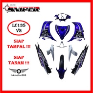 [FULL TANAM ] SNIPER COVERSET LC LC135 V2 EXCITER RC 06 BLUE WHITE / BIRU PUTIH RC 06