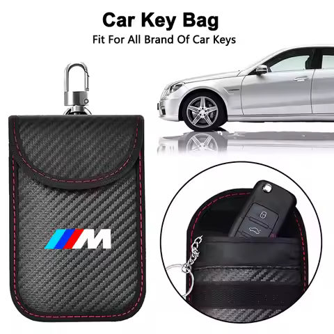 For BMW Performance M X1 X3 X5 E39 E46 E90 F20 E60 F30 M3 M5 Car Key Case Signal Blocker Bag RFID Sh